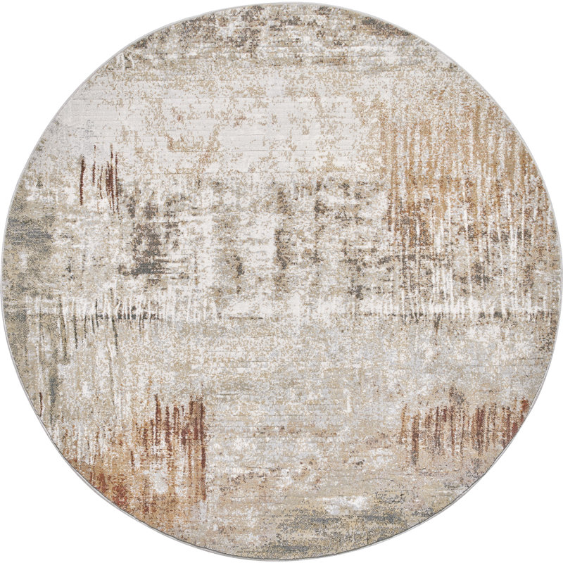 Ancelmo Abstract Flat Weave Area Rug, Round 200  cm
