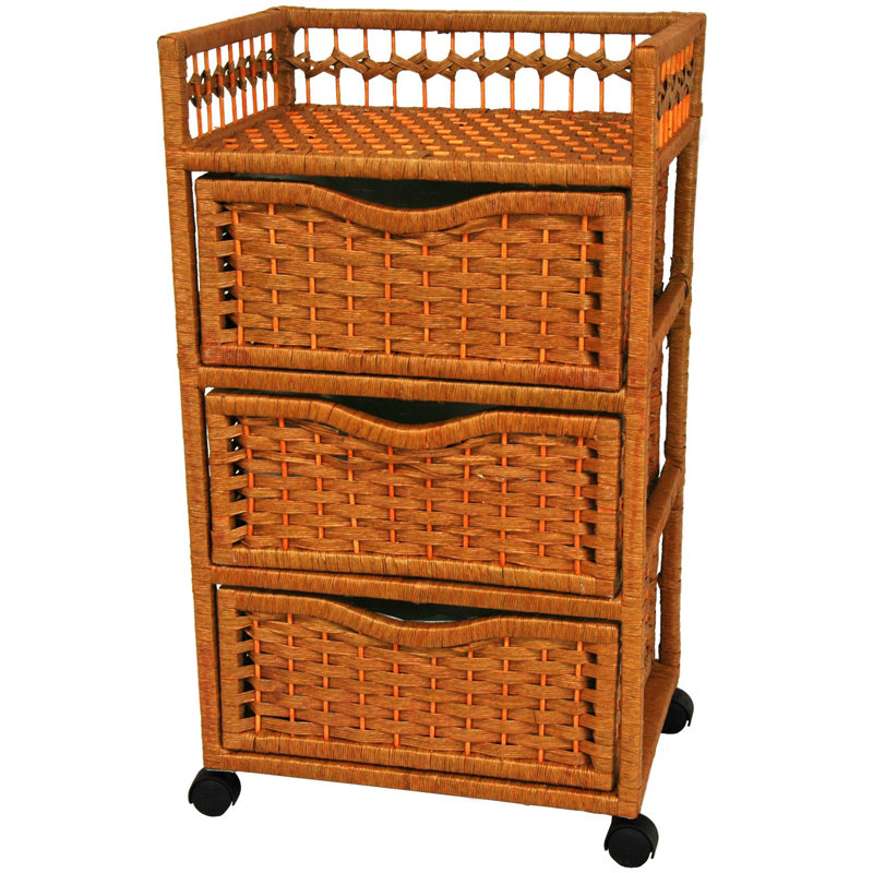 Commode de rangement à 3 tiroirs Isabela, Miel