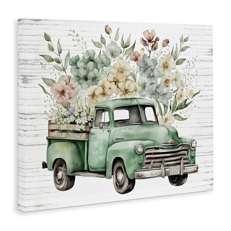 Art floral sur toile à motif floral rempli de lettres et de lignes, H 24 po x l 30 po