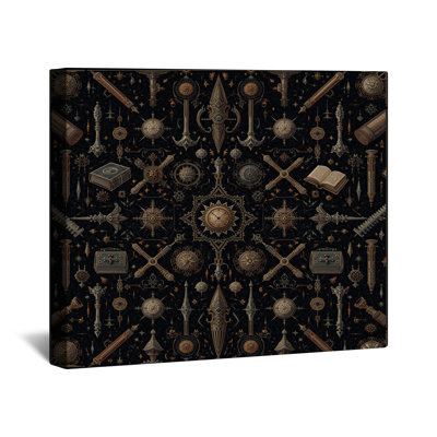 Toile tendue avec boussole Steampunk