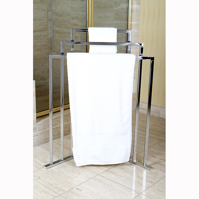 Kingston Brass Edenscape Freestanding 3-Tier Towel Rack, Polished Chrome