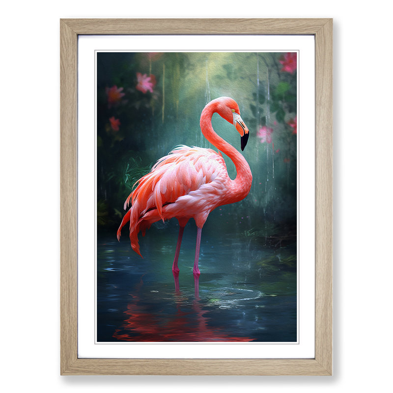 Single Picture Frame Print on Wood, 64cm H x 46cm W, Oak Framed