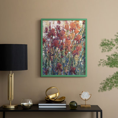 Sunlit Flowers II, reproduction encadrée - bois massif