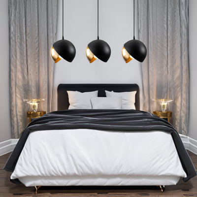 3 - Light Black,Gold LED Kitchen Island Pendant