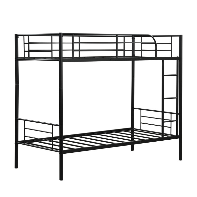Uhrichsville Bunk Bed with Built-in Ladder Included,  Black