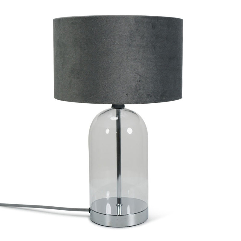 Glass Desk Lamp, Grey, Silver, 38.5" H x 19" W x 19" D