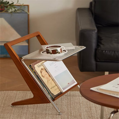 Modern Wooden End Table - Minimalist Side Table for Living Room, Bedroom, or Balcony - Small Accent Table with Creative Design