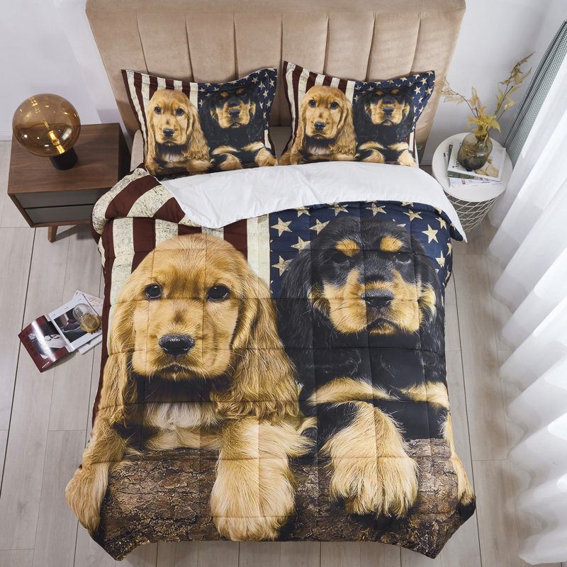 Size Box Stitch Animal Print Comforter, Twin Comforter + 1 Standard Sham