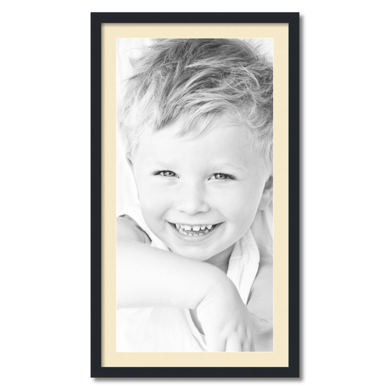 Cadre pour photo simple 18 po x 36 po en bois mat, Crème