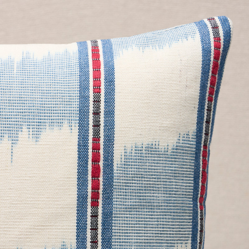 Faye Pillow, Chambray Ikat/Striped