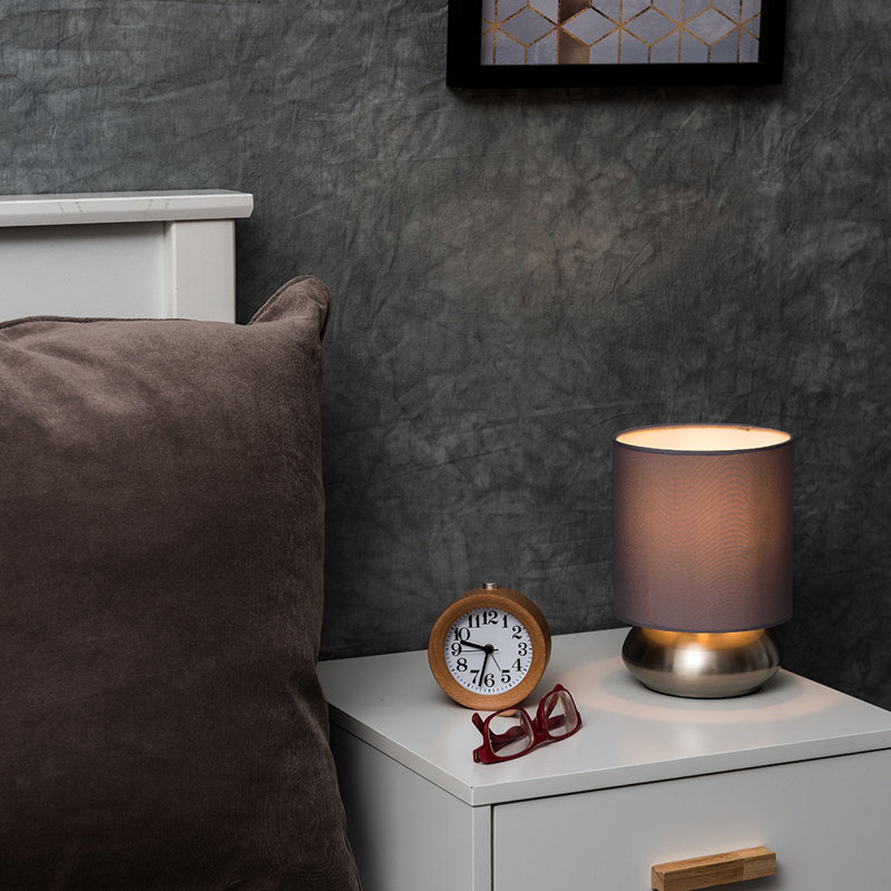 Vatukoula Standard Table Lamp, Grey, Brushed Chrome