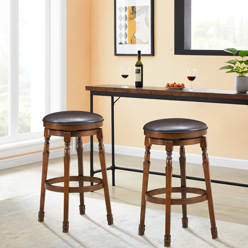 Tomasi Upholstered Bar Stool with Solid Wood Frame, Bar Stool (29” Seat Height)