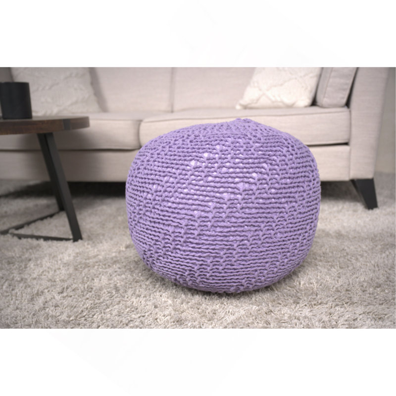 Pouf rond en coton Bordeaux, lavande, Lavande
