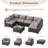 Outdoor 7-Piece Modular Rattan Patio Conversation Set with Cushions - Light Gray/Light Gray-106406740