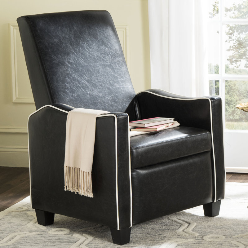 Fauteuil inclinable manuel en faux cuir Holden, Noir / blanc
