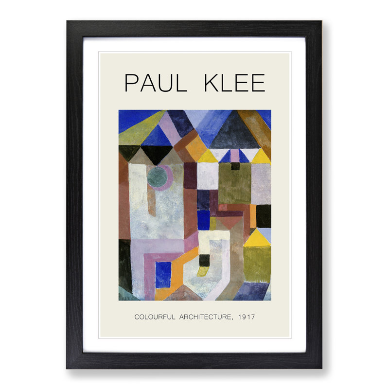 Colorful Architecture by Paul Klee - Picture Frame Art Prints, Black, 48cm H x 36cm W x 2cm D