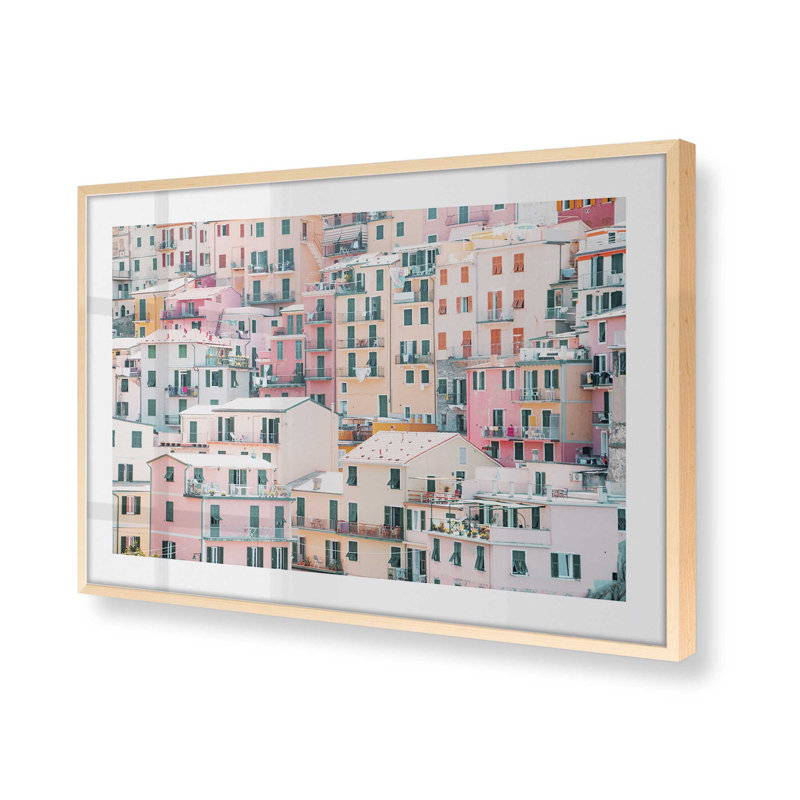 Imprimé pastel, Érable brut encadré, H 12 po x l 15 po x P 1,25 po