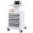 4 Tiers Lab Carts Mobile Medical Cart with 3 Drawers & 1 Top Tray White, Trolley Storage Cart with ABS Material