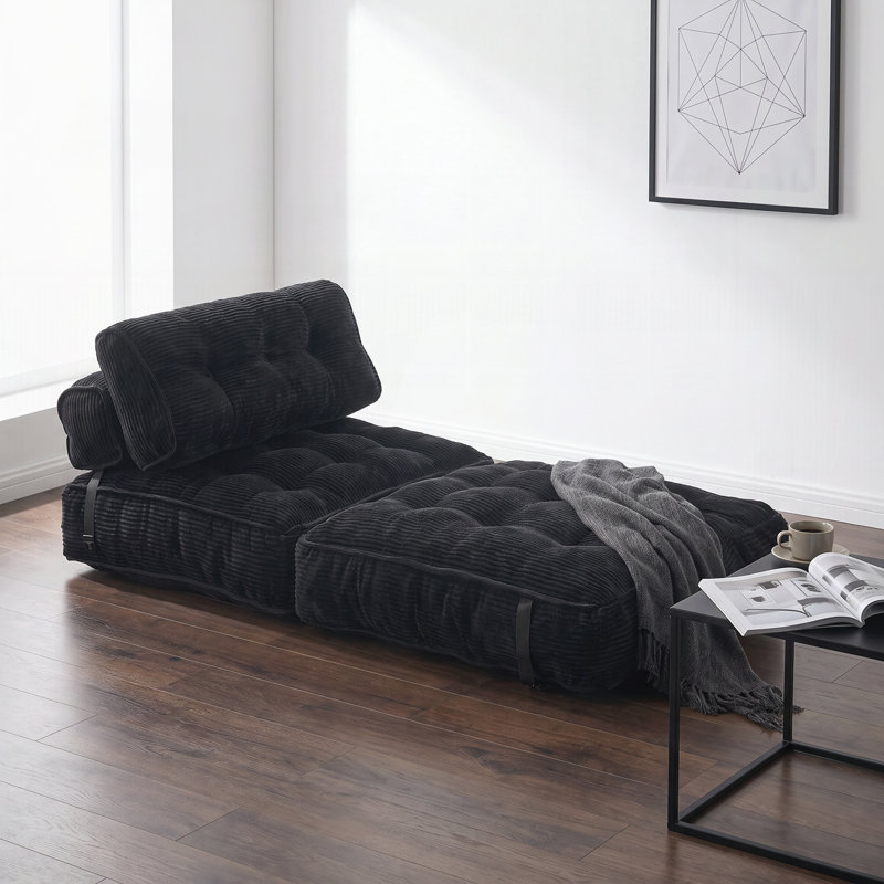 Canapé-lit pliant, fauteuil convertible avec oreiller, matelas pliable avec soutien lombaire, canapé-lit portatif et confortable pour salon ou chambre, une place