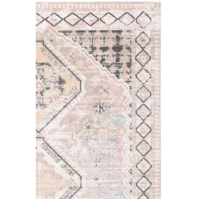 Tapis intérieur / extérieur gris / ivoire Adda Southwestern, Rectangle 8 pi x 10 pi