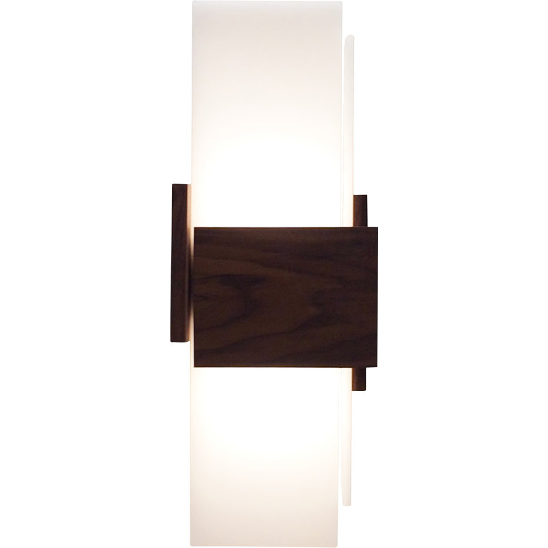 1 - Light LED Flush Mounted Sconce, Dark Stained, 2700K