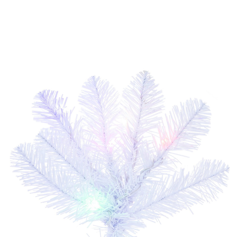  Arbre de Noël artificiel blanc 6,5 pi x 32 po avec 300 lumières DEL coaxiales basse tension 3 mm à basse tension 3 mm Salem
