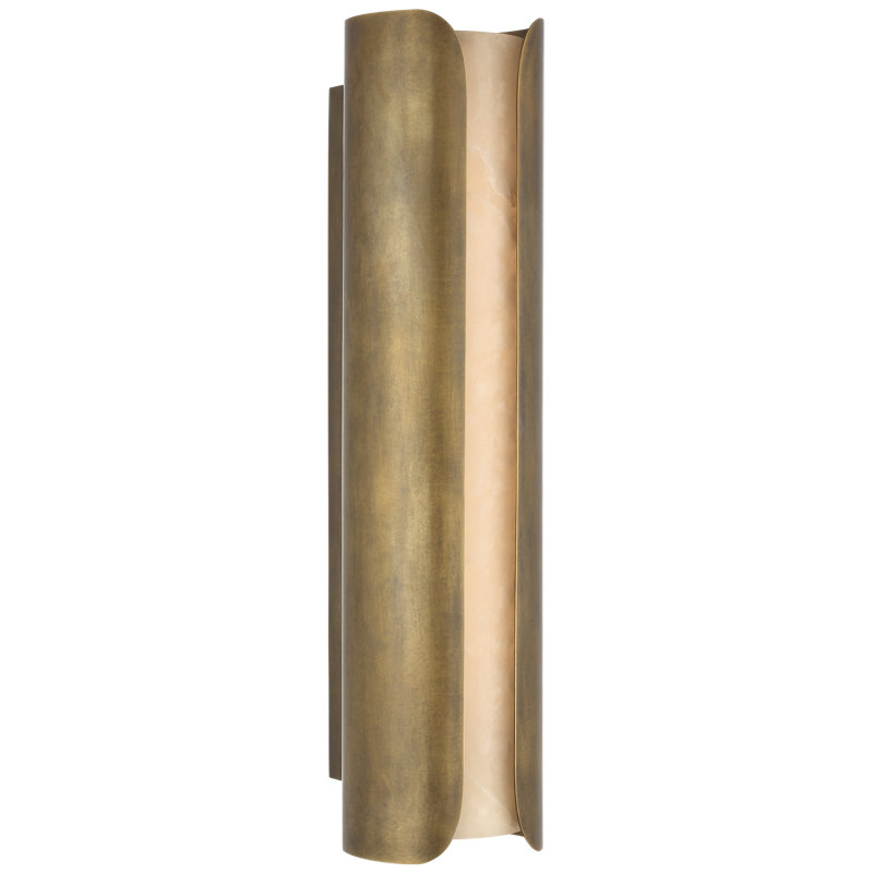 Anne-Marie Barton Armise 18" Sconce with Alabaster, 29" H x 7" W x 7.75" D, Mottled Brass