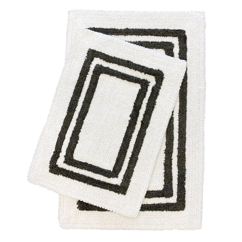 Ensemble de 2 tapis de bain Gwern, Anthracite