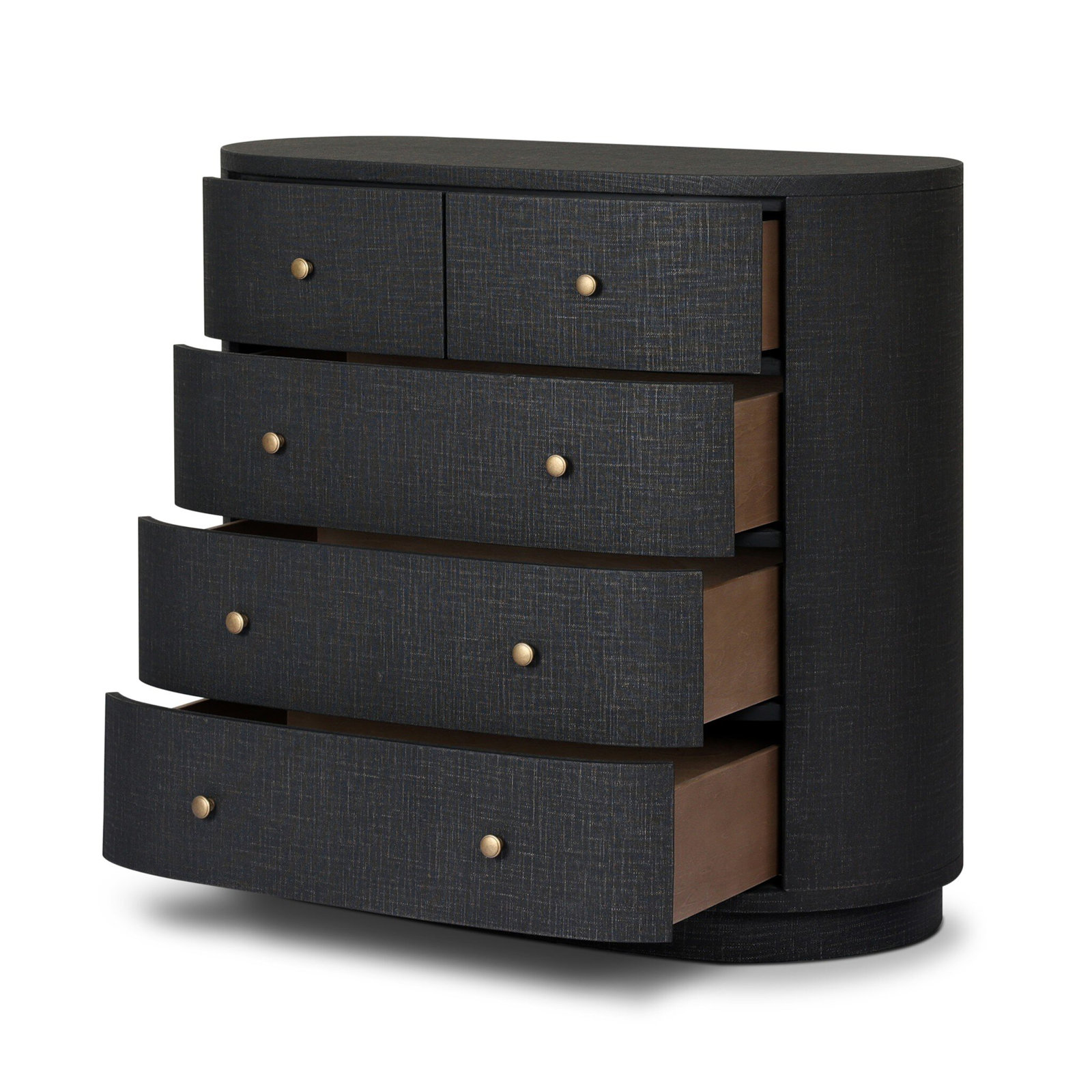 Mandola 40" Mahogany Dresser, Black Linen