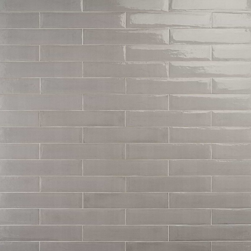 Paint 3x16 Glossy Porcelain Tile, Grigio Gray