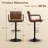 Mid-century Morden Diamond Design Upholstered Faux Leather Swivel Bar Stool with Footrest and Armrest-1638425791-1638425789