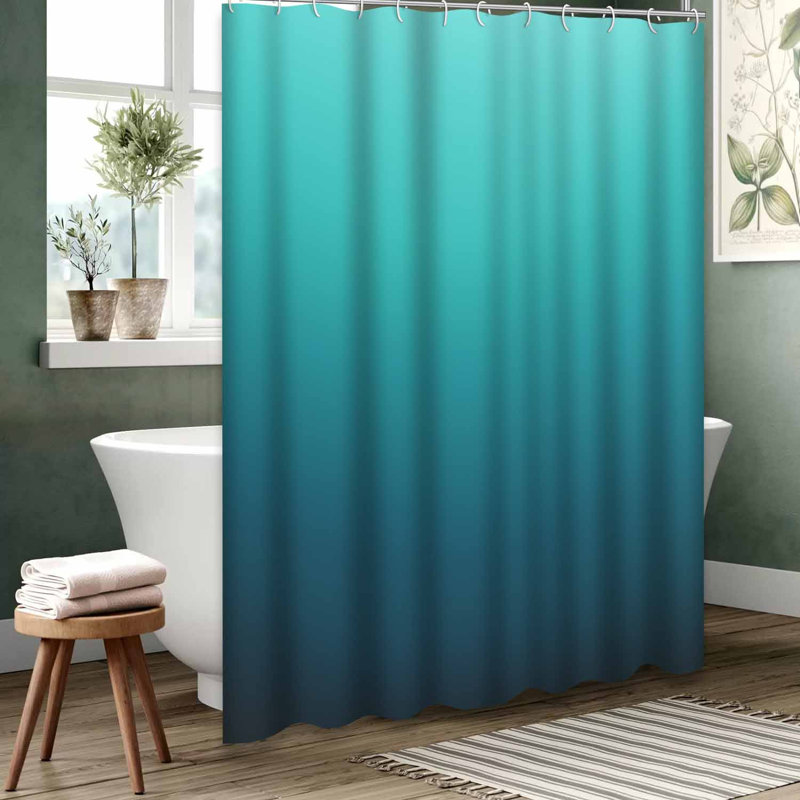 Rideau de douche bleu imperméable, rideaux de douche pour la salle de bain avec 12 crochets, 72" L x 84" W