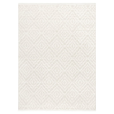 TOWN & COUNTRY LUXE Tretta Modern Geo Area Rug with Plush High-Low Texture, Ivory