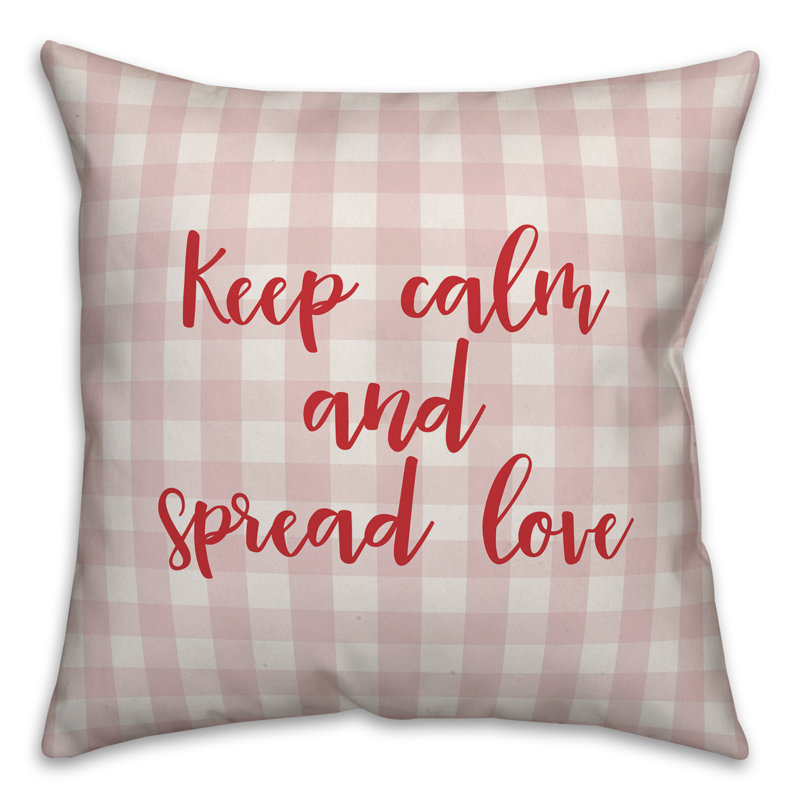 Coussin Keep Keep Calm and Spread Love, Coussin décoratif, Rose / Rouge