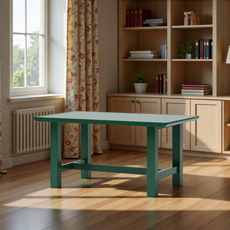 Emerald Green Rubberwood Multi-functional Desk, 29.52" H x 62.99" W x 31.49" D