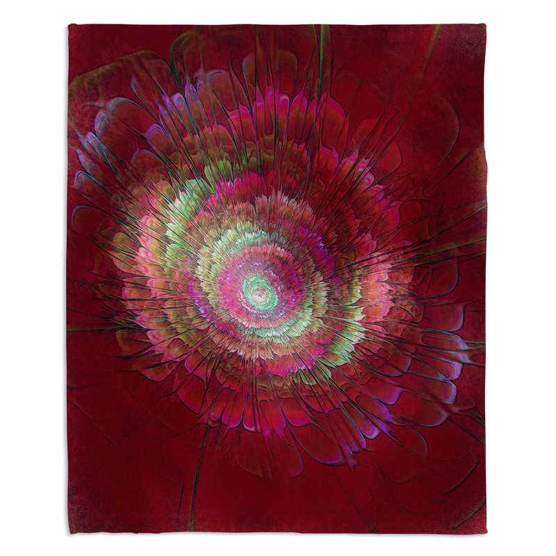  Jeté de poussière, l 51 po x L 60 po, Rouge / rose / mauve