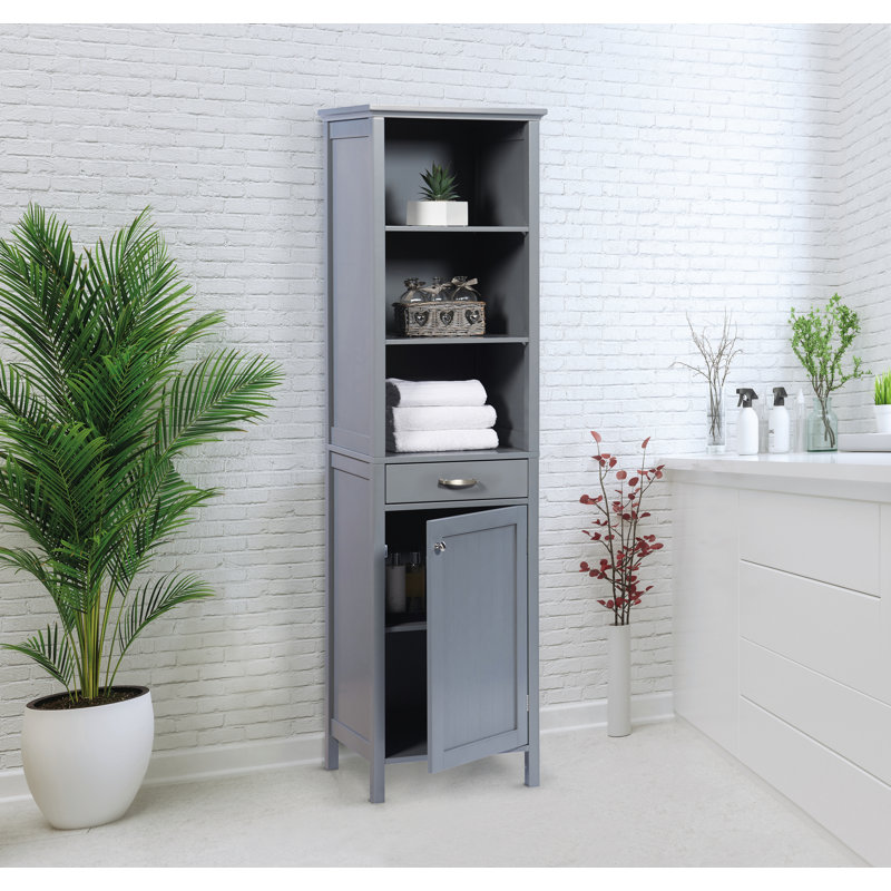 Tall Storage Bathroom Cabinet, Grey