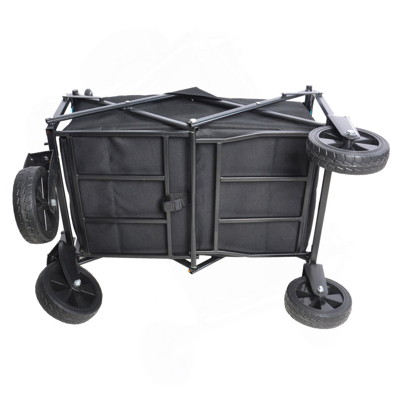 Wagon pliant polyvalent pour tous vos besoins de transport, idéal pour diverses occasions, Noir / Bleu