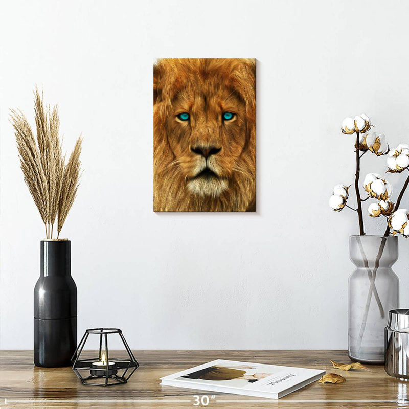 Regard de lion Brampt, H 12 po x l 8 po