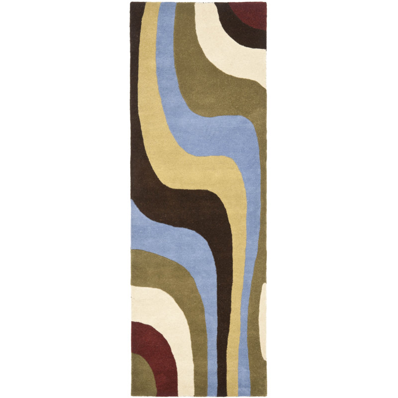 Charbonneau Drive Hand Tufted Wool Pile Abstract Rug, Runner 2'6" x 8'