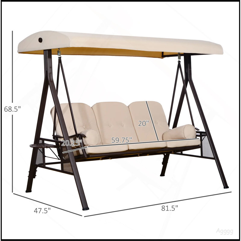 3-Seat Patio Swing Chair