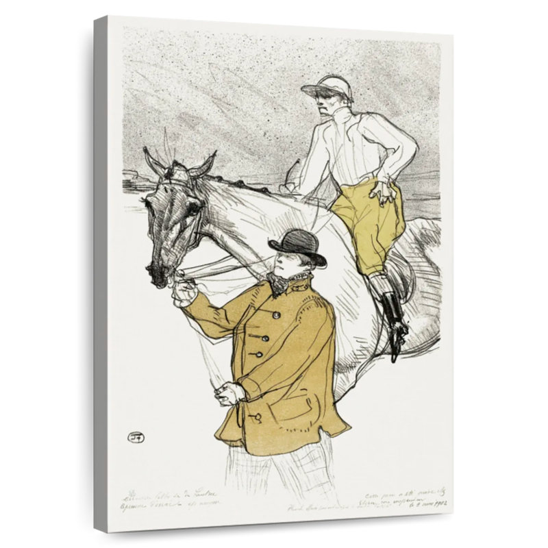 Mehar le jockey qui va au poteau, H 24 po x l 16 po