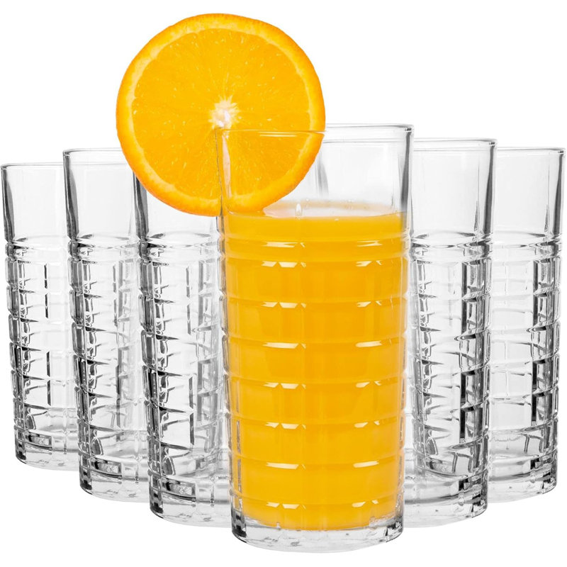 DVN SIX PIECE SOFT DRINKS GLASS - Ensemble de 6 verres à boire de tous les jours pour cocktail, café glacé, bière, thé glacé, vin, whisky, eau - 12 oz