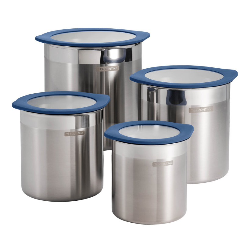 4 Piece Kitchen Canister Set, Blue