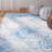 Dip Dye Hand Tufted Wool/Cotton Geometric Rug in Ivory/Blue-1322090084