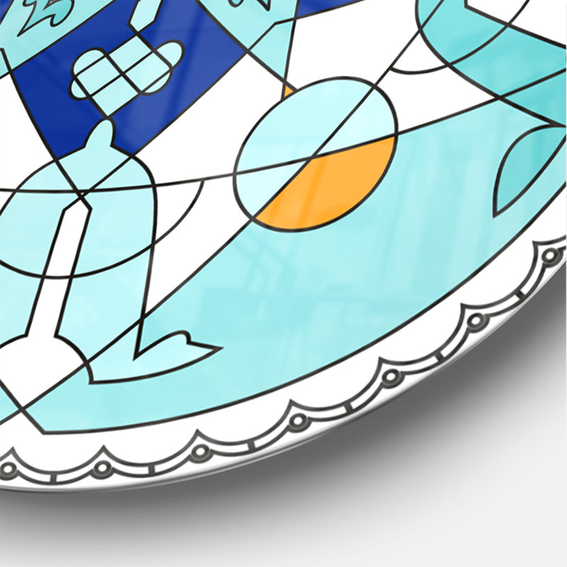 Magnifique tuile marocaine bleue - horloge murale moderne, Surdimensionné