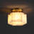 Rahway, 8 Inch, Alabaster/Metal Semi-Flush Mount