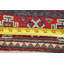 Tapis décoratif en laine de conception unique beige/rouge 2 pi x 3 pi 3 po kazak noué à la main