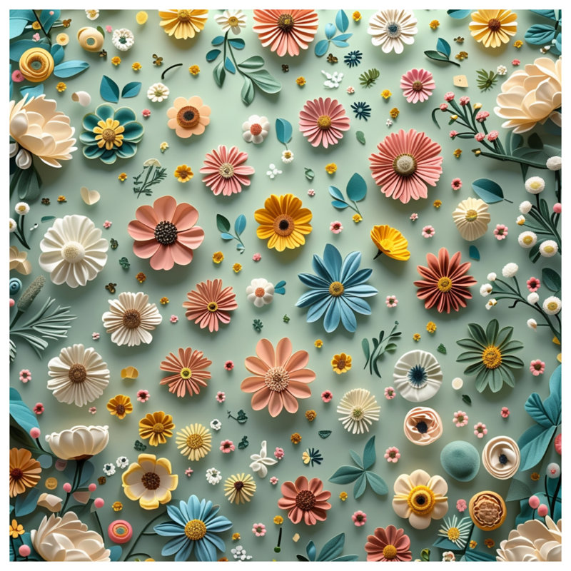 Tapisserie murale à motif floral - Décoration murale florale, 50 po H x 60 po L avec 4 œillets