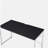 Black Chrome Writing Desk with Rolling Base